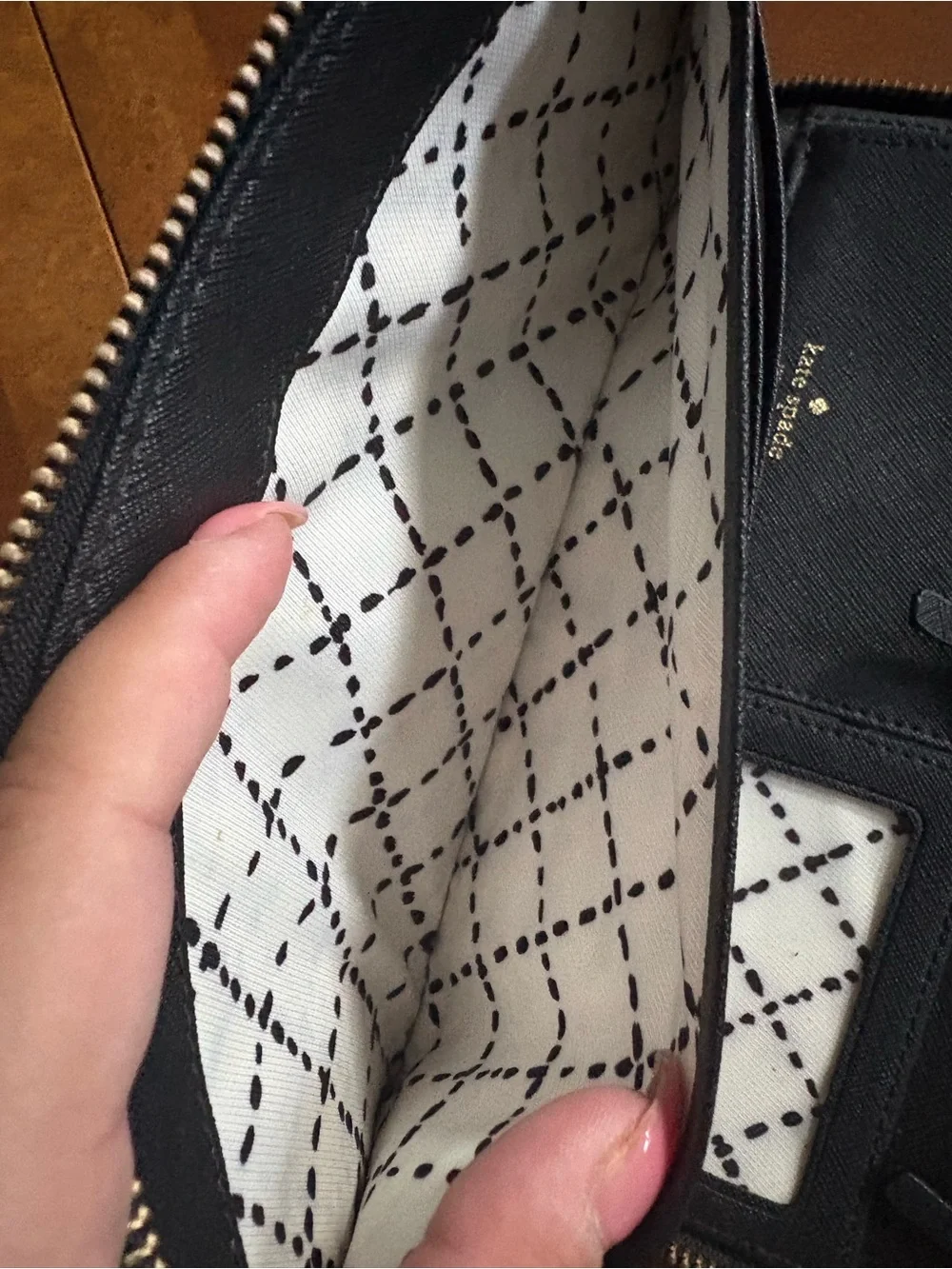 kate spade Black Zip Wristlet Wallet with Wrist Strap
